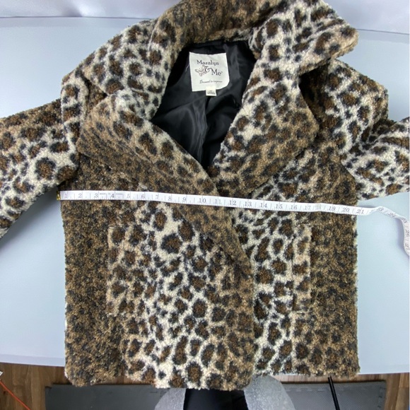 Maralyn & Me soft beautiful leopard print faux fur peacoat women's sz medium - Picture 9 of 12